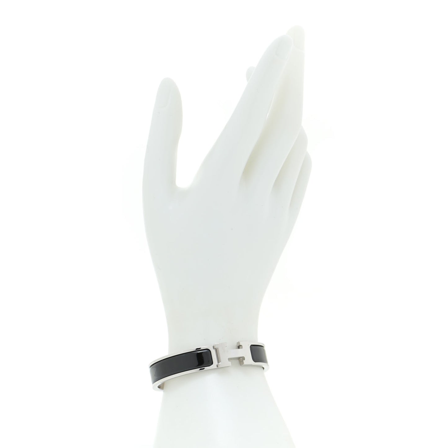 Enamel Narrow Clic Clac H Bracelet PM Black