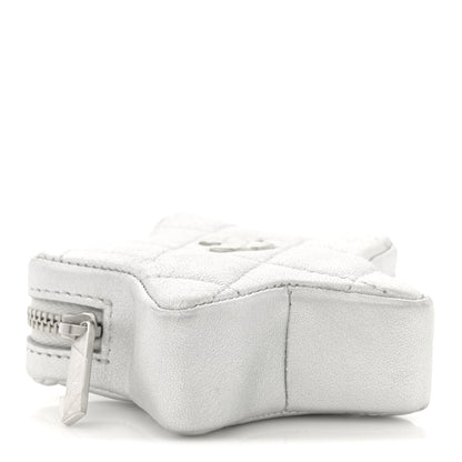 Chanel Metallic Lambskin Walk Of Fame Star Clip On Coin Purse Silver 4 of 7