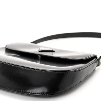 Prada Spazzolato Cleo Flap Shoulder Bag Black 10 of 11