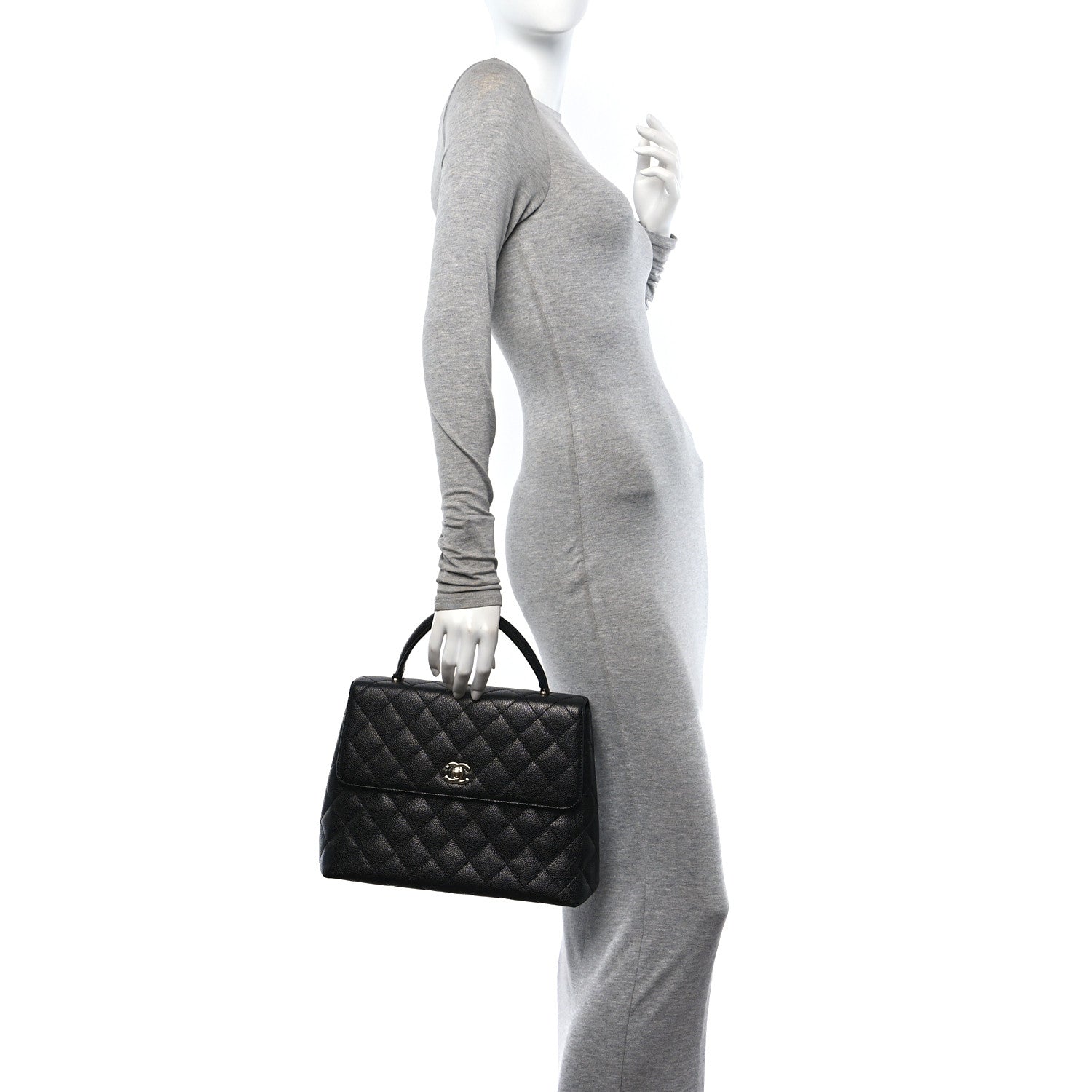 Chanel Caviar Quilted Jumbo Kelly Flap Black 2 of 10