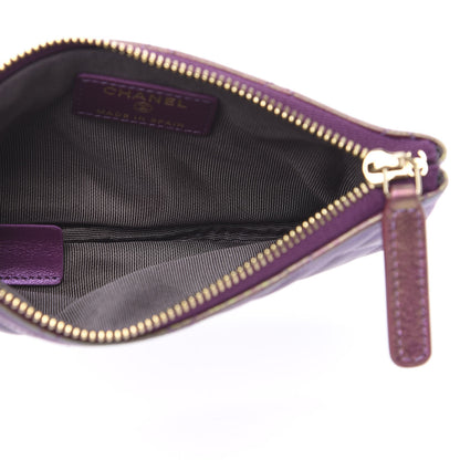 Chanel Iridescent Lambskin Quilted Small Cosmetic Case Purple 5 of 9