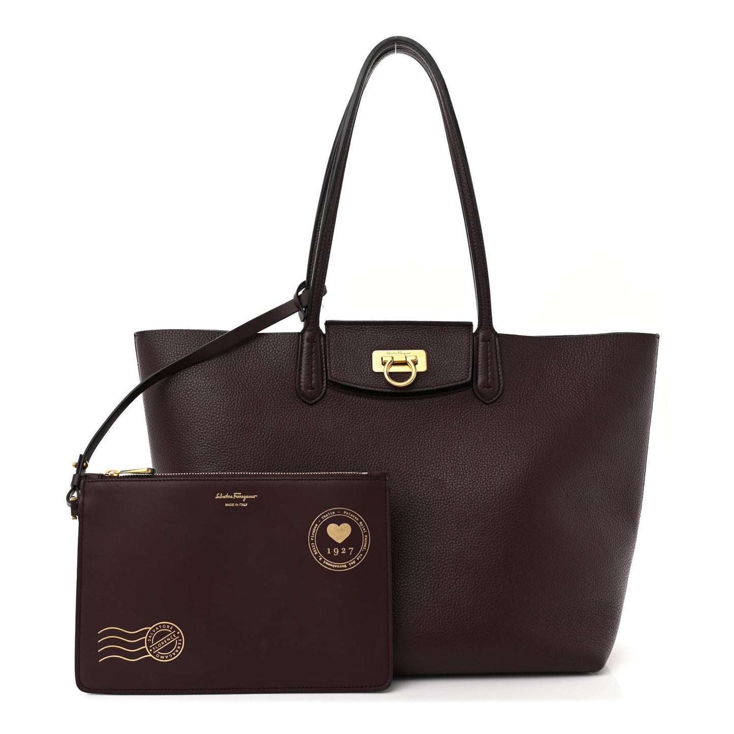 Calfskin Travel Tote Burgundy