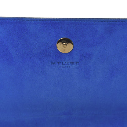 Saint Laurent Grain De Poudre Classic Monogram Cassandre Clutch Royal Blue 5 of 6