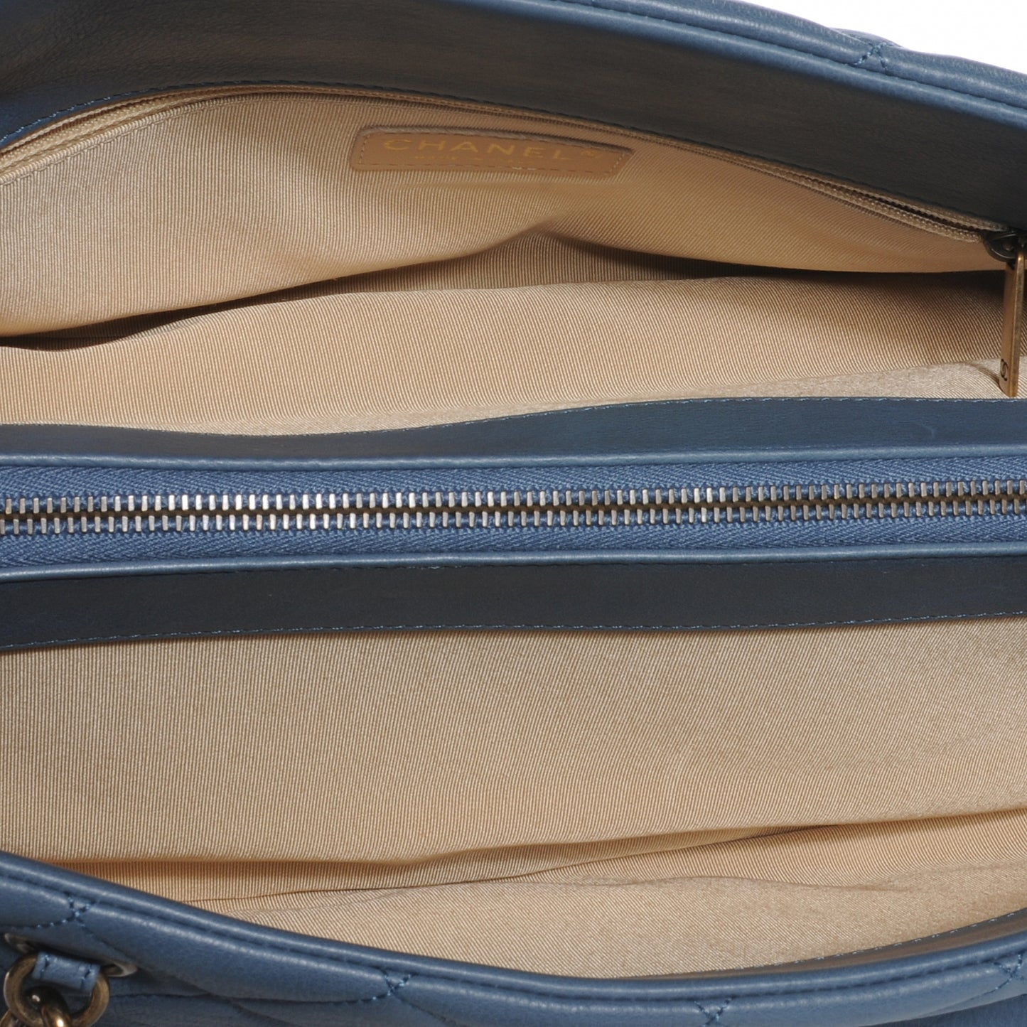 Calfskin CC Crown Small Tote Blue