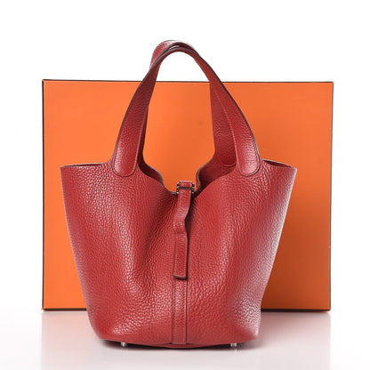 Hermes Taurillon Clemence Picotin 22 MM Rouge Garance 14 of 14