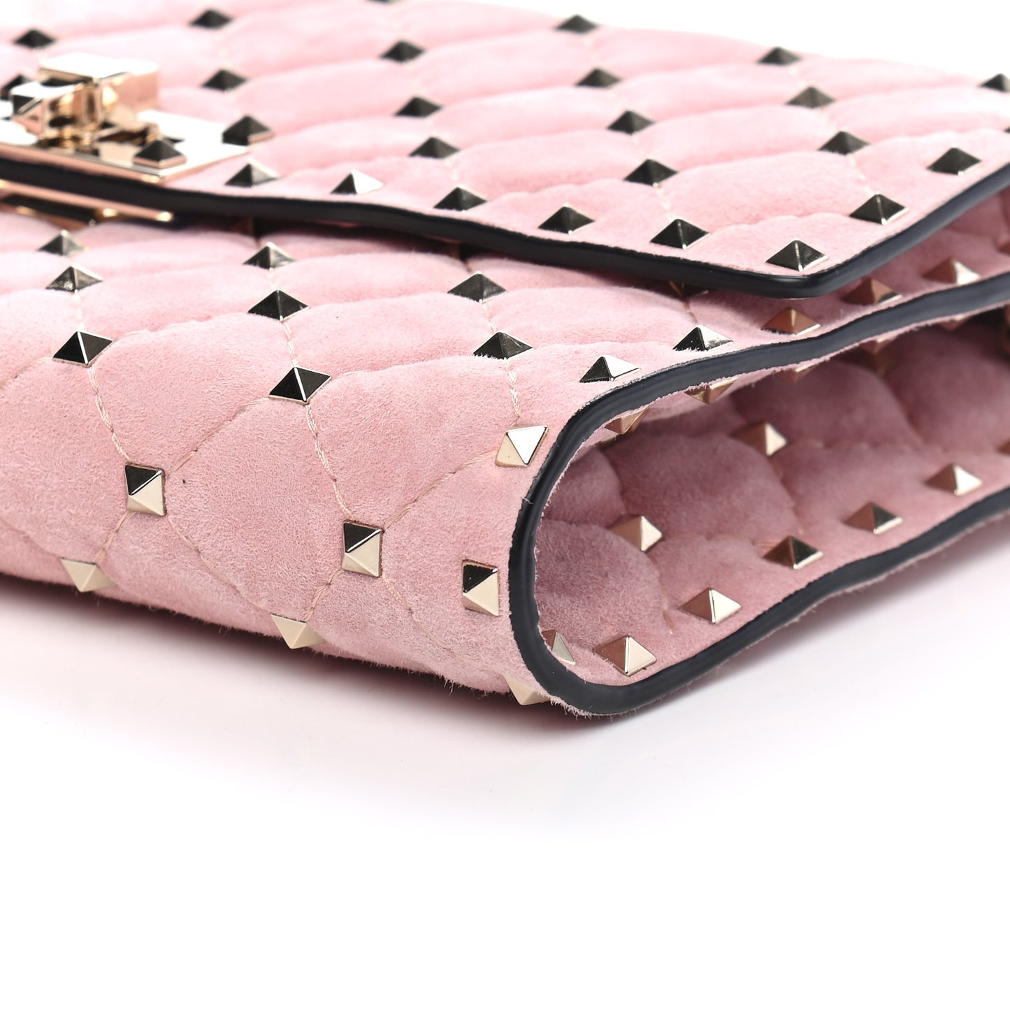 Suede Rockstud Spike Wallet on Chain Loto