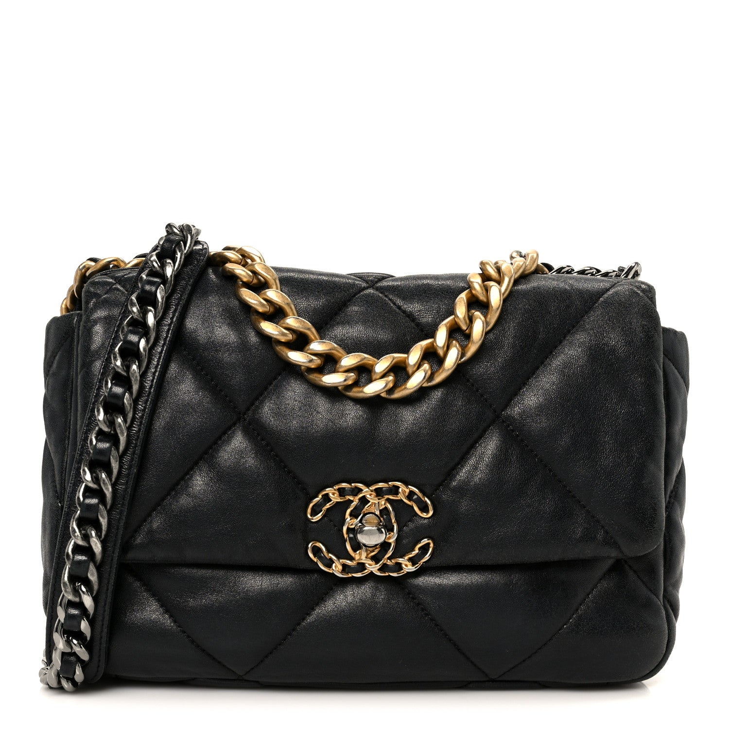 Chanel Lambskin Quilted Medium Chanel 19 Flap Black 1 of 10