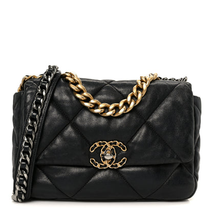Chanel Lambskin Quilted Medium Chanel 19 Flap Black 1 of 10