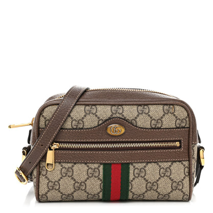Gucci GG Supreme Monogram Web Mini Ophidia Shoulder Bag Brown 1 of 10