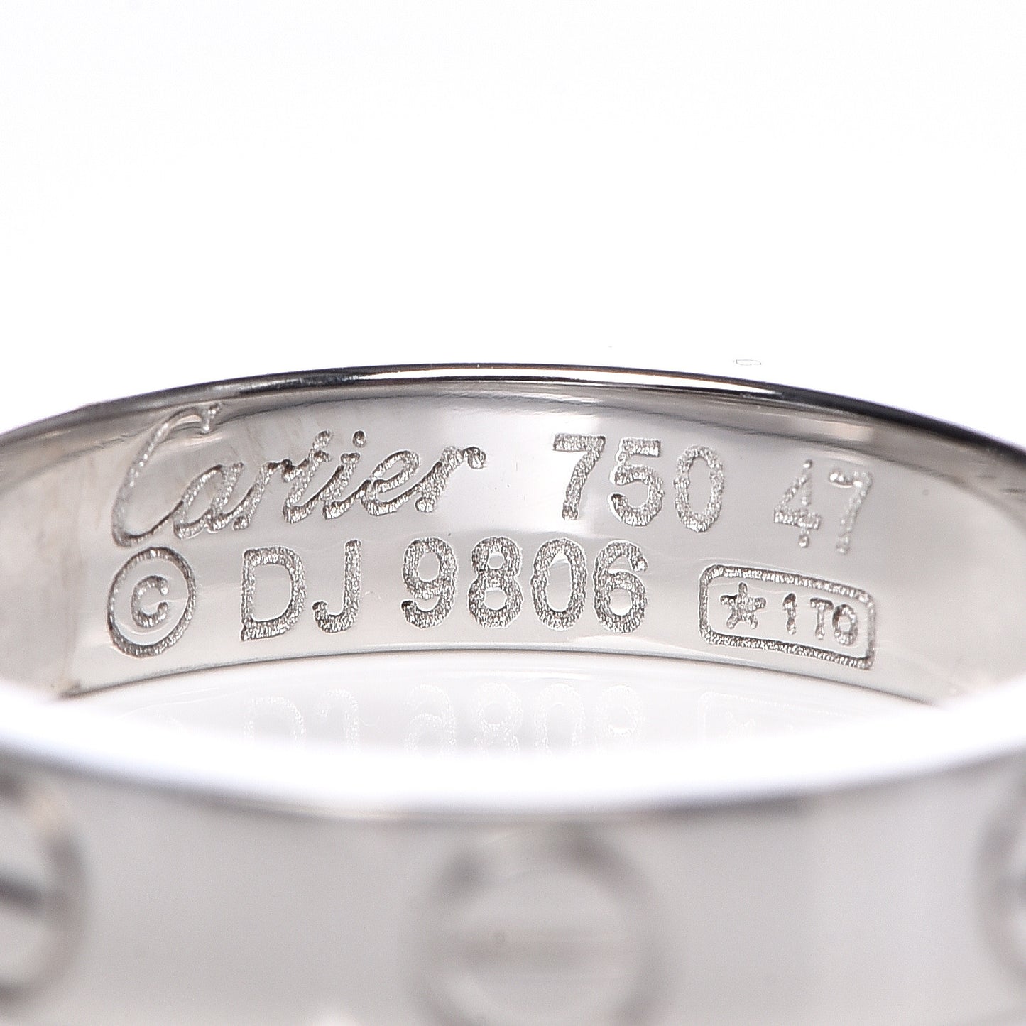 18K White Gold 3.5mm LOVE Wedding Band Ring 47 4