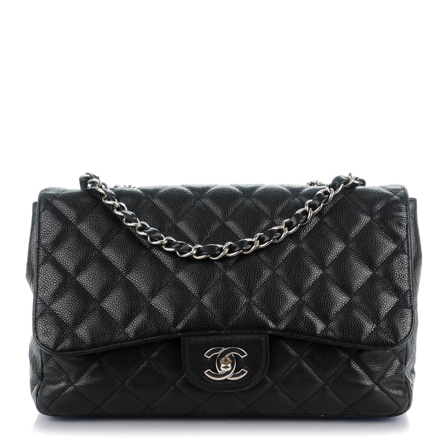 Caviar Quilted Jumbo Single Flap Black