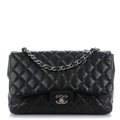 Chanel Caviar Quilted Jumbo Single Flap Black 1 of 9