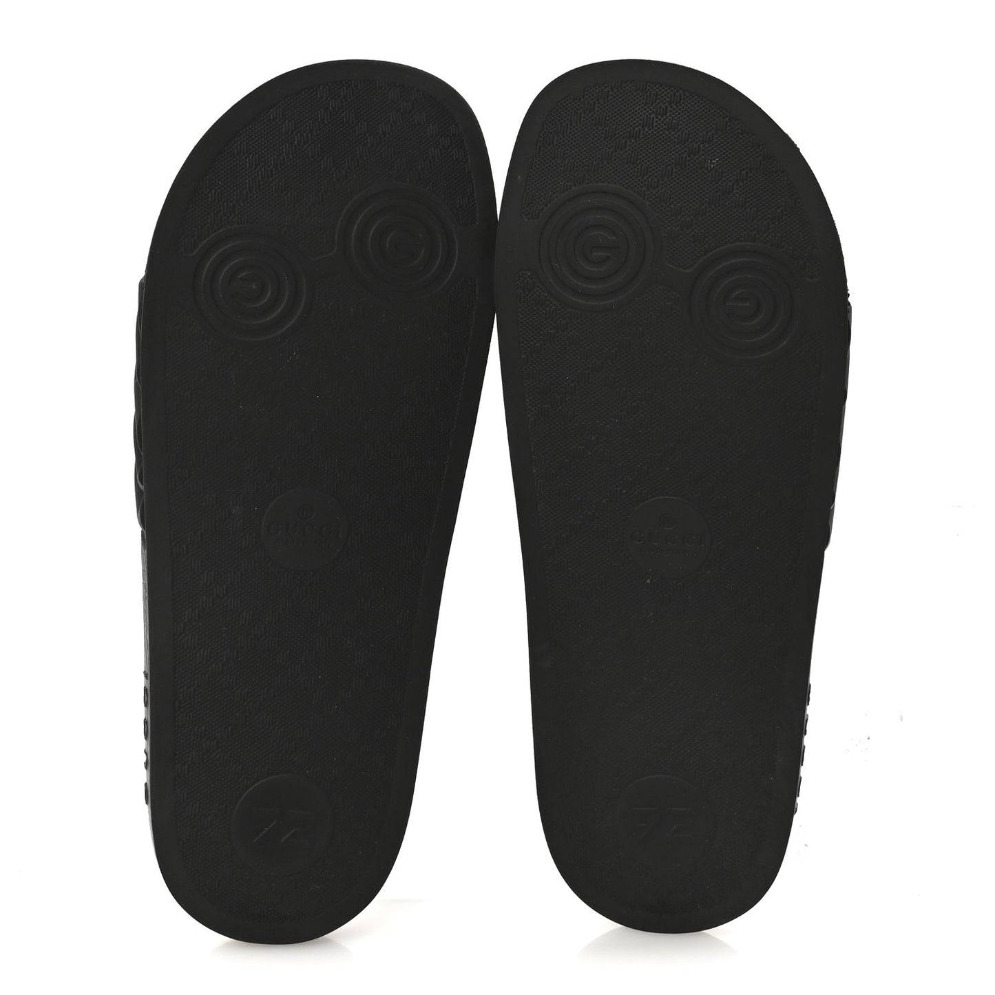 Rubber Matelasse Womens Slide Sandals 39 Black