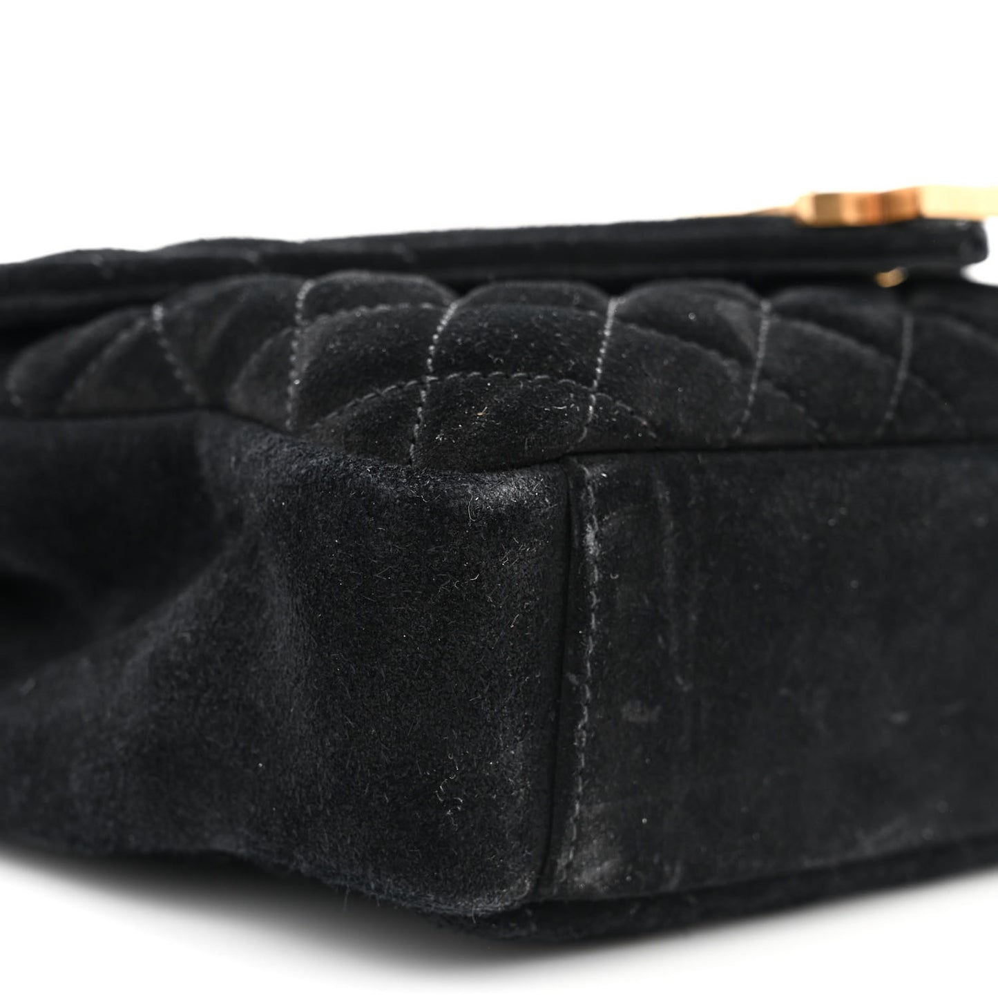 Suede Tri-Quilt Monogram Medium College Bag Black
