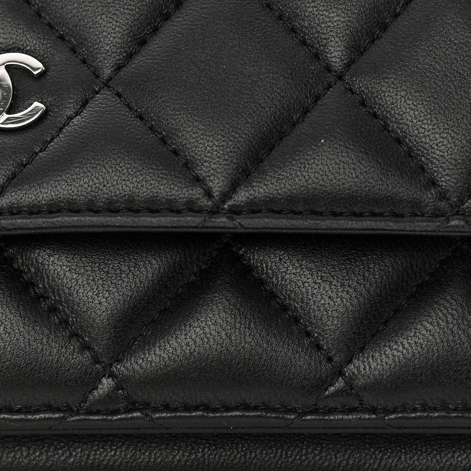 Chanel Lambskin Quilted Wallet On Chain WOC Black 15 of 17