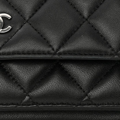 Chanel Lambskin Quilted Wallet On Chain WOC Black 15 of 17