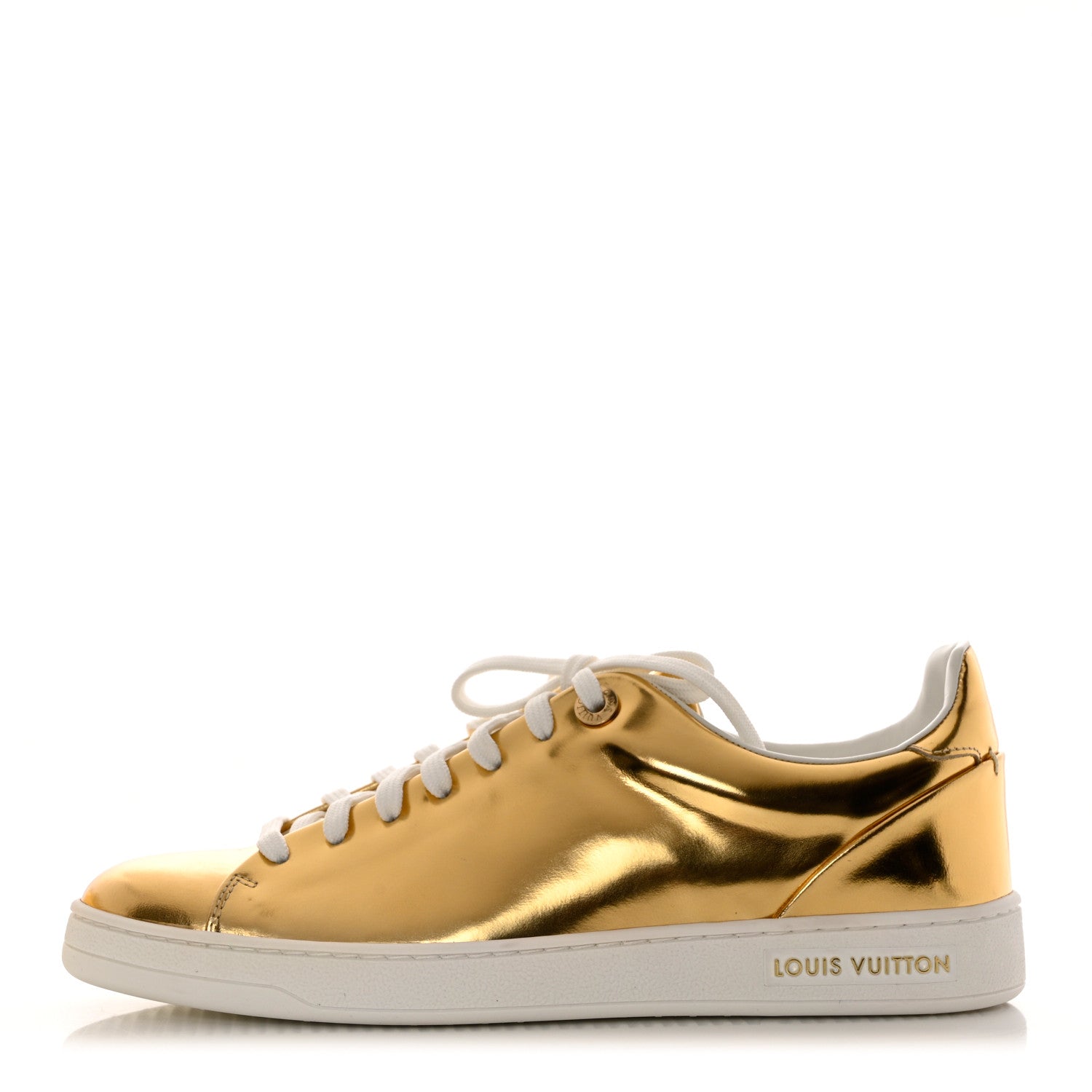 Louis Vuitton Metallic Calfskin Frontrow Sneakers 38 Gold 1 of 10