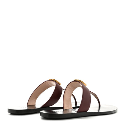 Gucci Calfskin GG Marmont Thong Sandals 40 Vintage Bordeaux 5 of 11