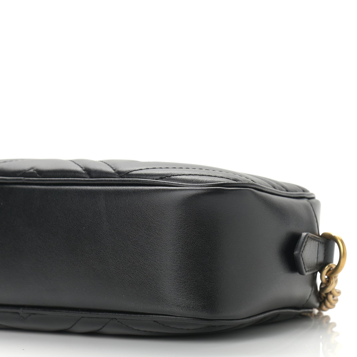 Gucci Calfskin Matelasse Small GG Marmont Chain Shoulder Bag Black 10 of 10