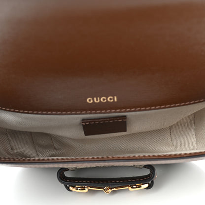 Gucci GG Supreme Monogram Web Mini Horsebit 1955 Shoulder Bag Beige Brown Sugar 5 of 9