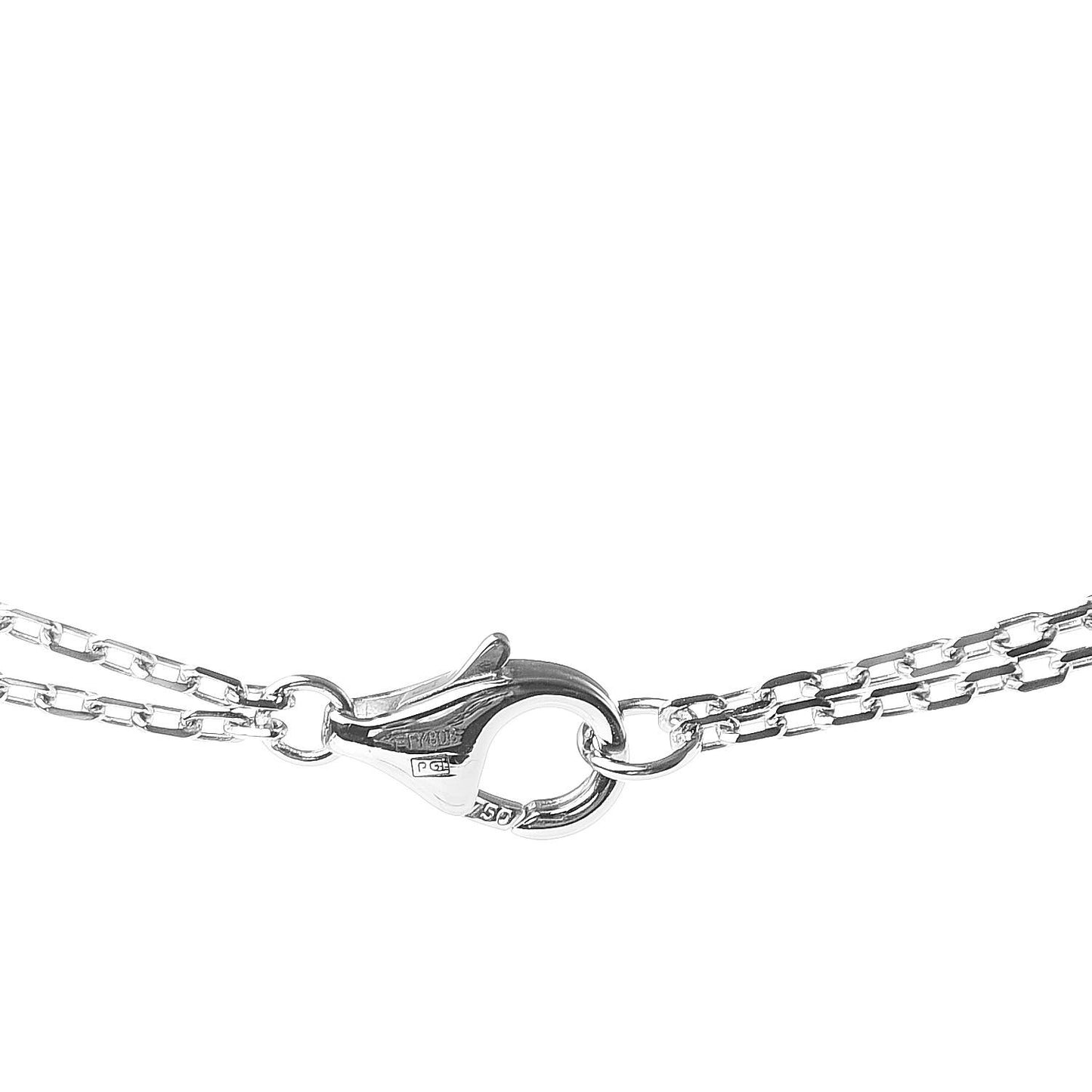18K White Gold 2 Diamond LOVE Necklace