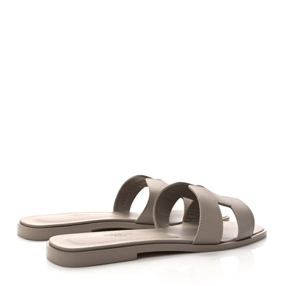 Hermes Box Calfskin Oran Sandals 39 Beige Mastic 4 of 9