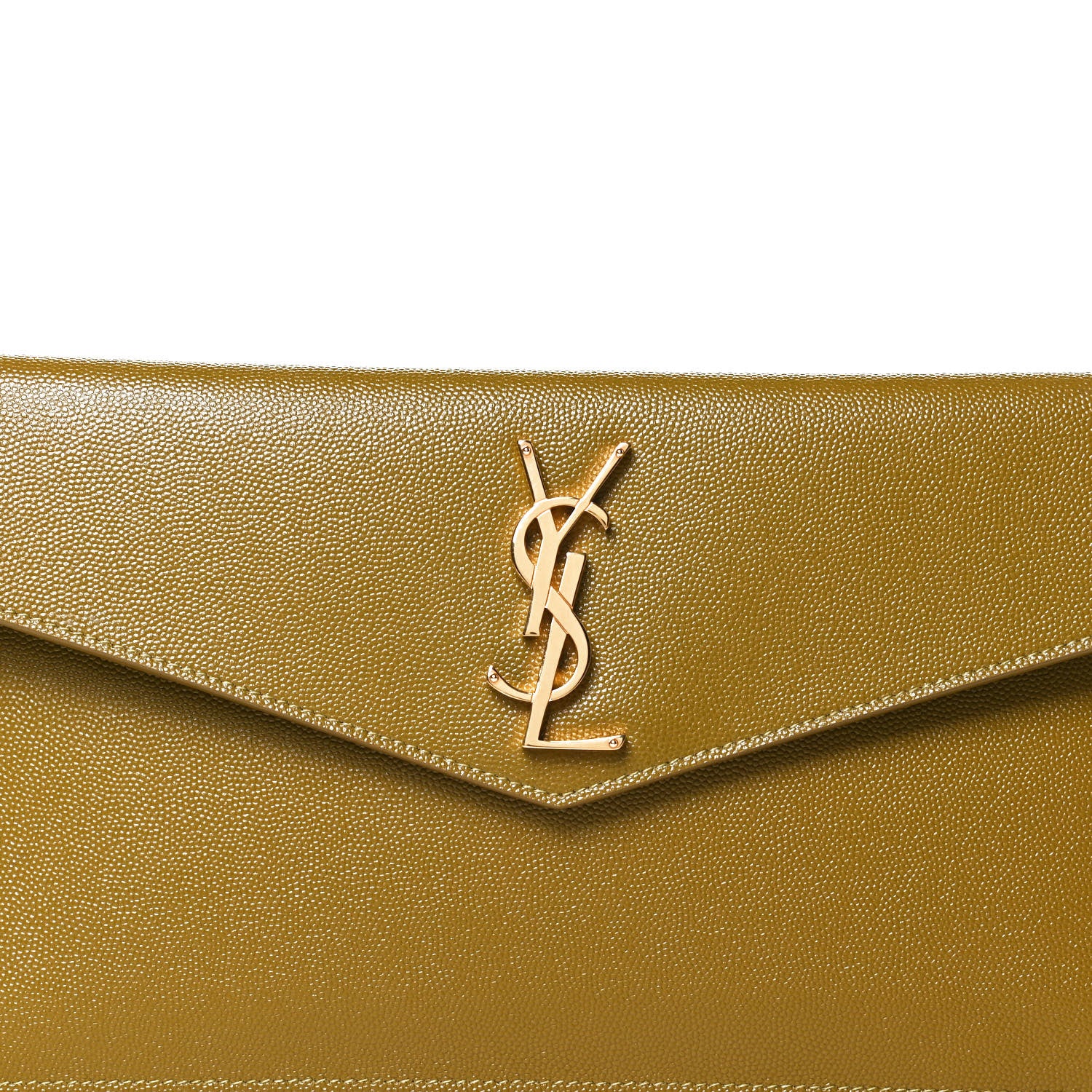 Saint Laurent Grain De Poudre Uptown Pouch Olive 7 of 9