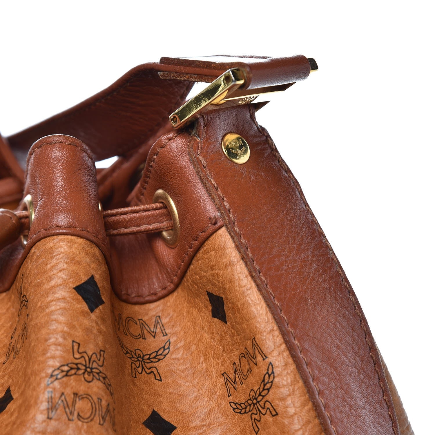 MCM Visetos Drawstring Bag Cognac 9 of 9