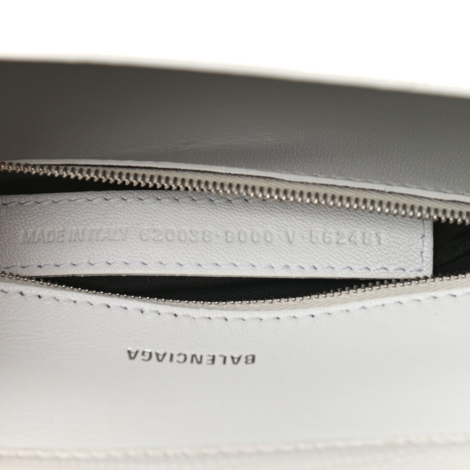 Balenciaga Patent Calfskin Lizard Embossed Medium Ghost Shoulder Bag Optic White 7 of 13