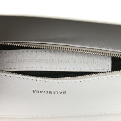 Balenciaga Patent Calfskin Lizard Embossed Medium Ghost Shoulder Bag Optic White 7 of 13