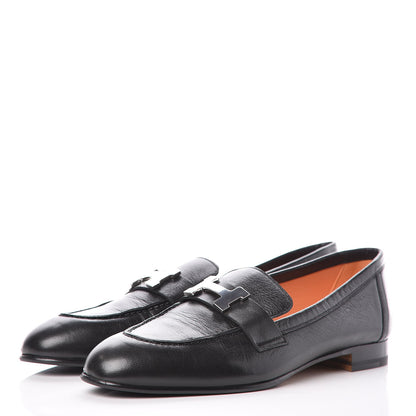 Hermes Goatskin Paris Loafers 36.5 Black 3 of 10