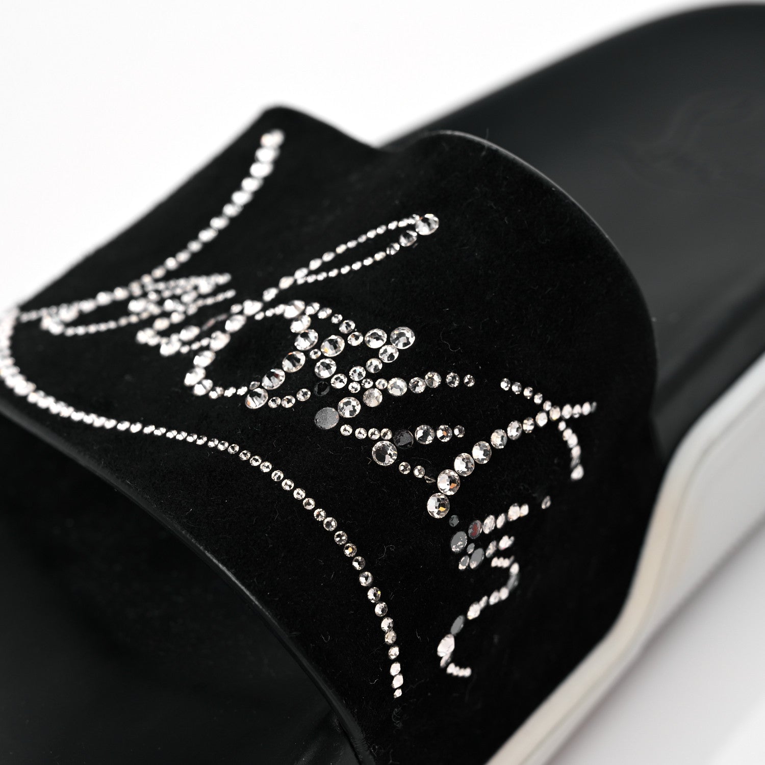 Christian Louboutin Veau Velours Strass Dear Pool Flat Platform Slide Sandal 38 Black 13 of 16