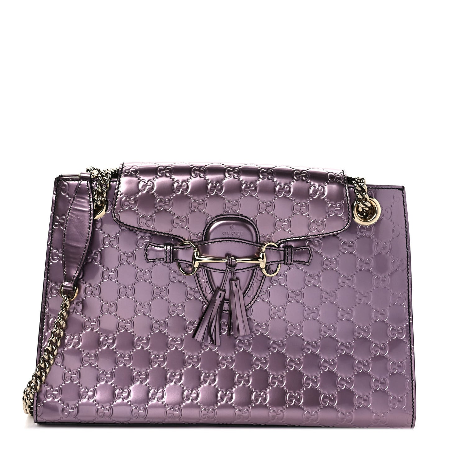 Shine Guccissima Large Emily Chain Shoulder Bag Plum