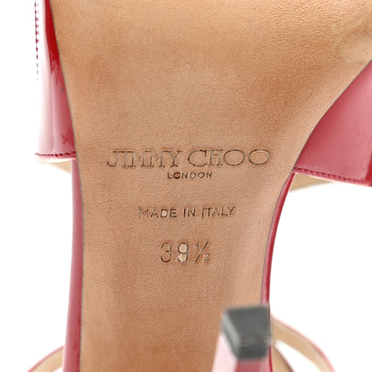 Jimmy Choo Patent Calfskin Lance Sandals 39.5 Red 6 of 9