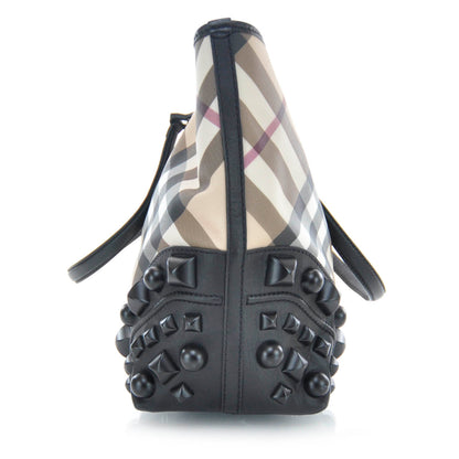 Burberry Nova Check Mega Stud Nickie Tote Black 4 of 9