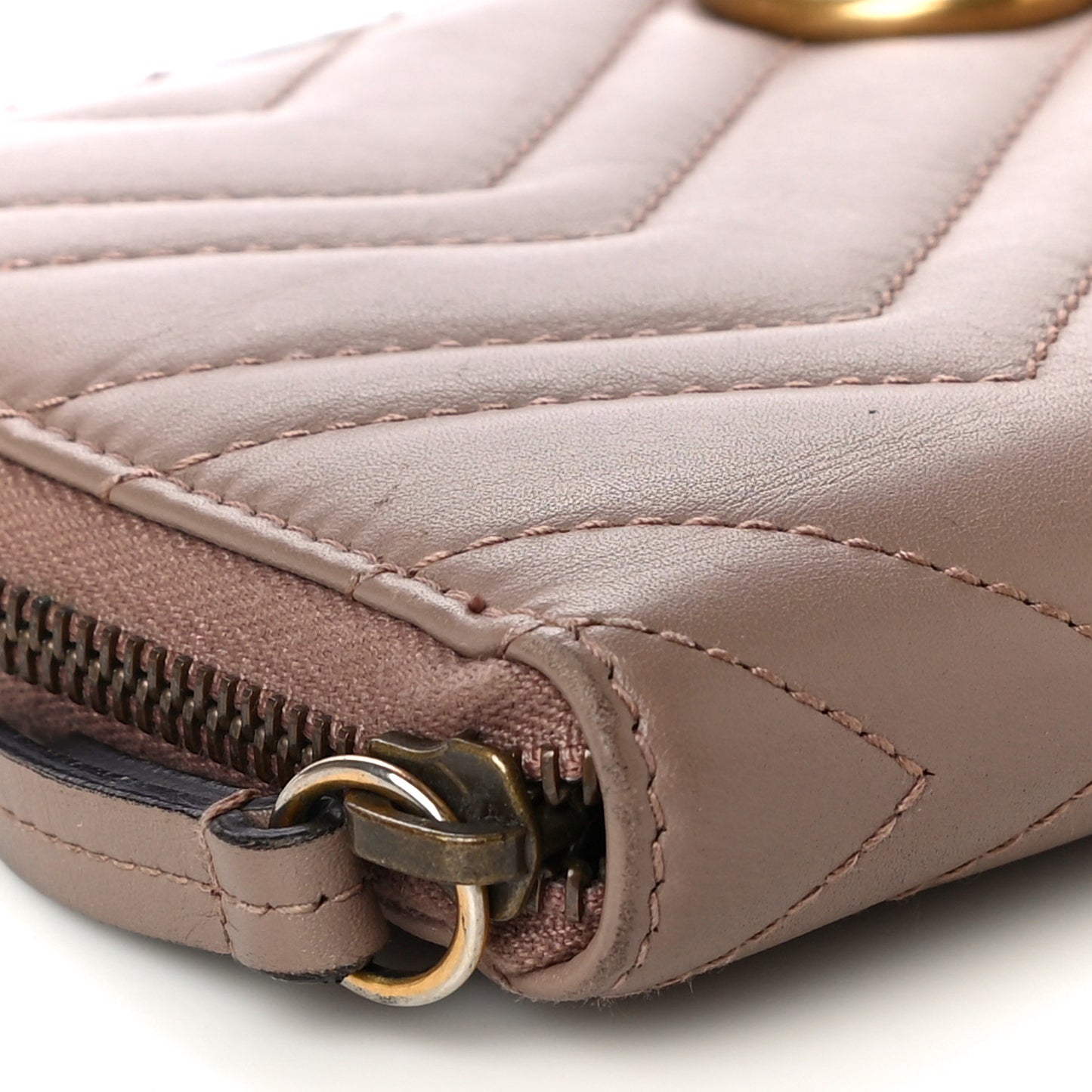 Calfskin Matelasse GG Marmont Zip Around Organizer Wallet Porcelain Rose