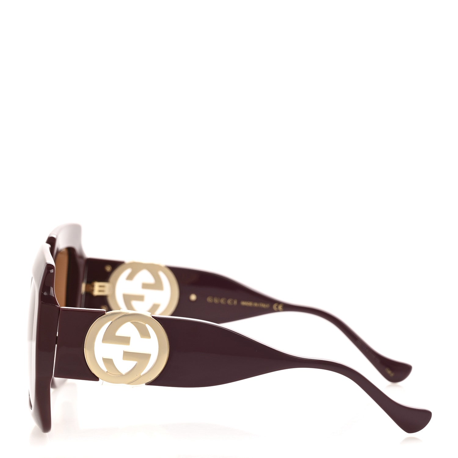 Gucci Acetate Rectangular Frame Chain Sunglasses GG1022S Burgundy 3 of 9