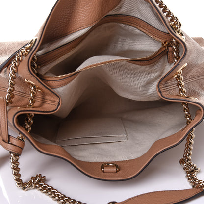 Gucci Pebbled Calfskin Medium Soho Chain Shoulder Bag Camelia 5 of 11