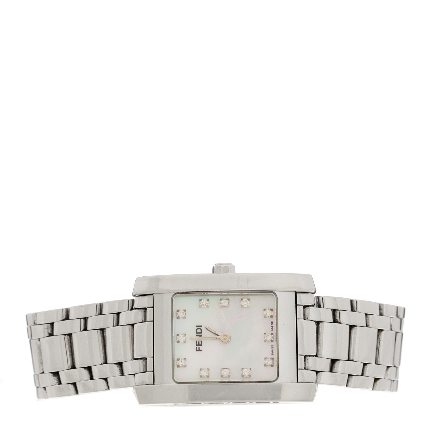 Fendi Stainless Steel Diamond Mother of Pearl 22mm Quartz Watch 2 of 5