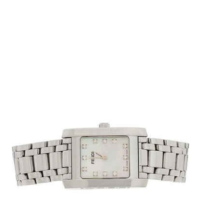 Fendi Stainless Steel Diamond Mother of Pearl 22mm Quartz Watch 2 of 5