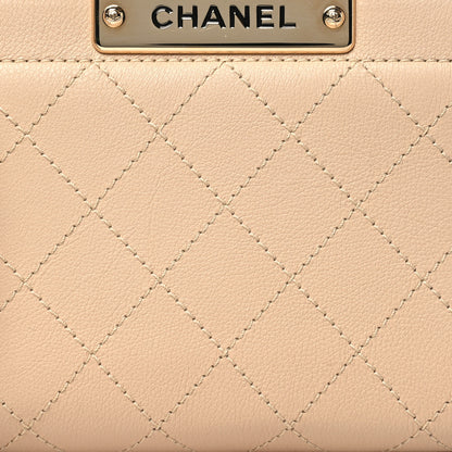 Chanel Grained Calfskin Stitched Mini Label Click Shopper Tote Beige 8 of 12
