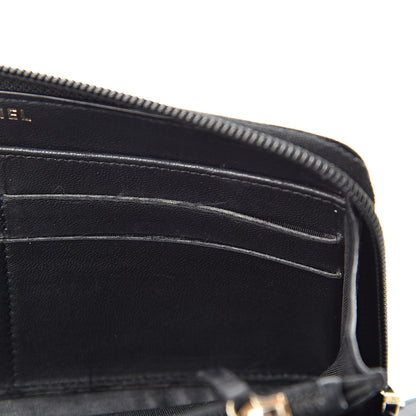 Chanel Lambskin Quilted Boy Zip Around Wallet Black 9 of 13
