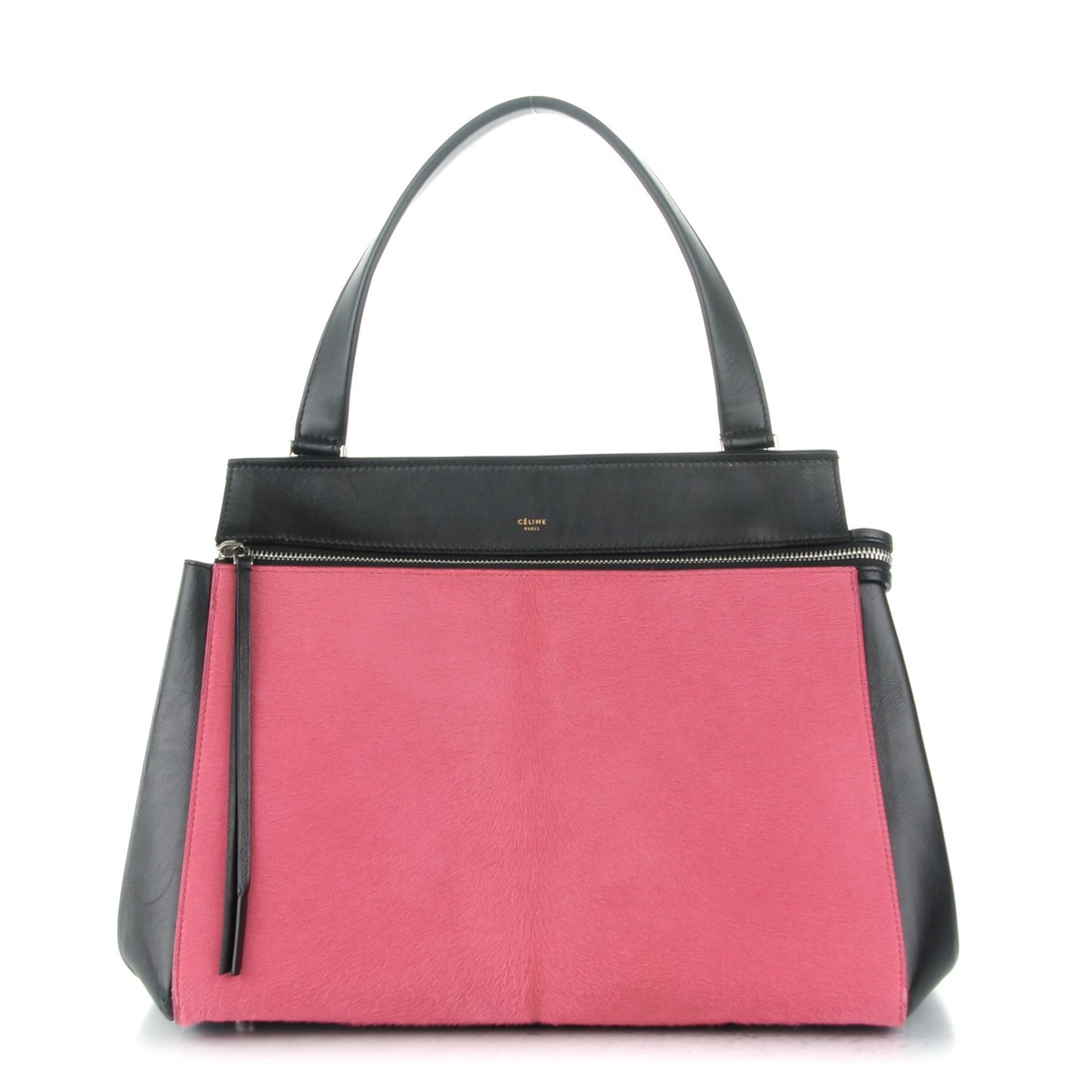 Pony Hair Medium Edge Shoulder Bag Pink