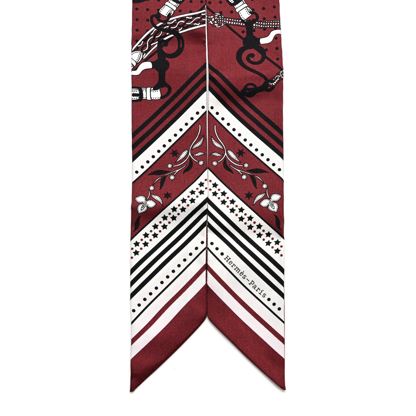 Silk Festival Des Amazones Twilly Bourgogne White Black