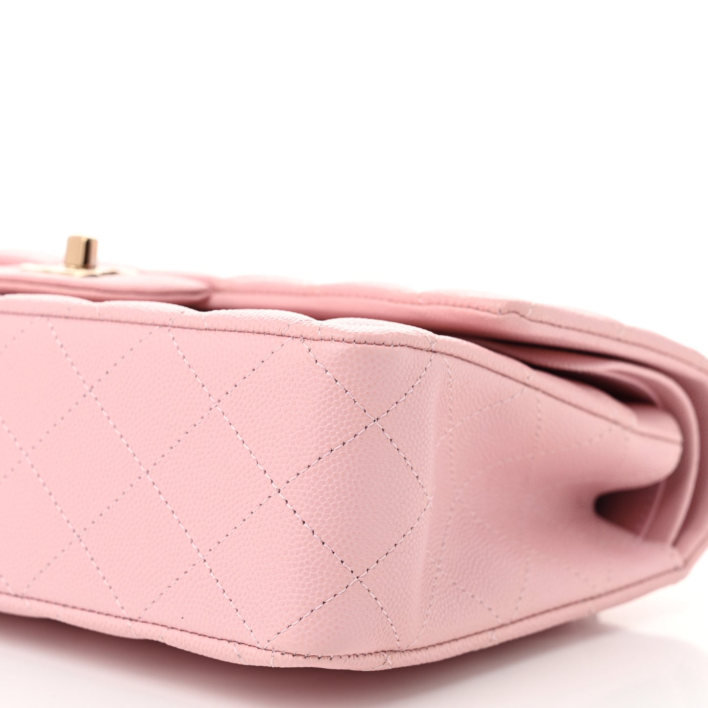 Caviar Quilted Medium Double Flap Light Pink