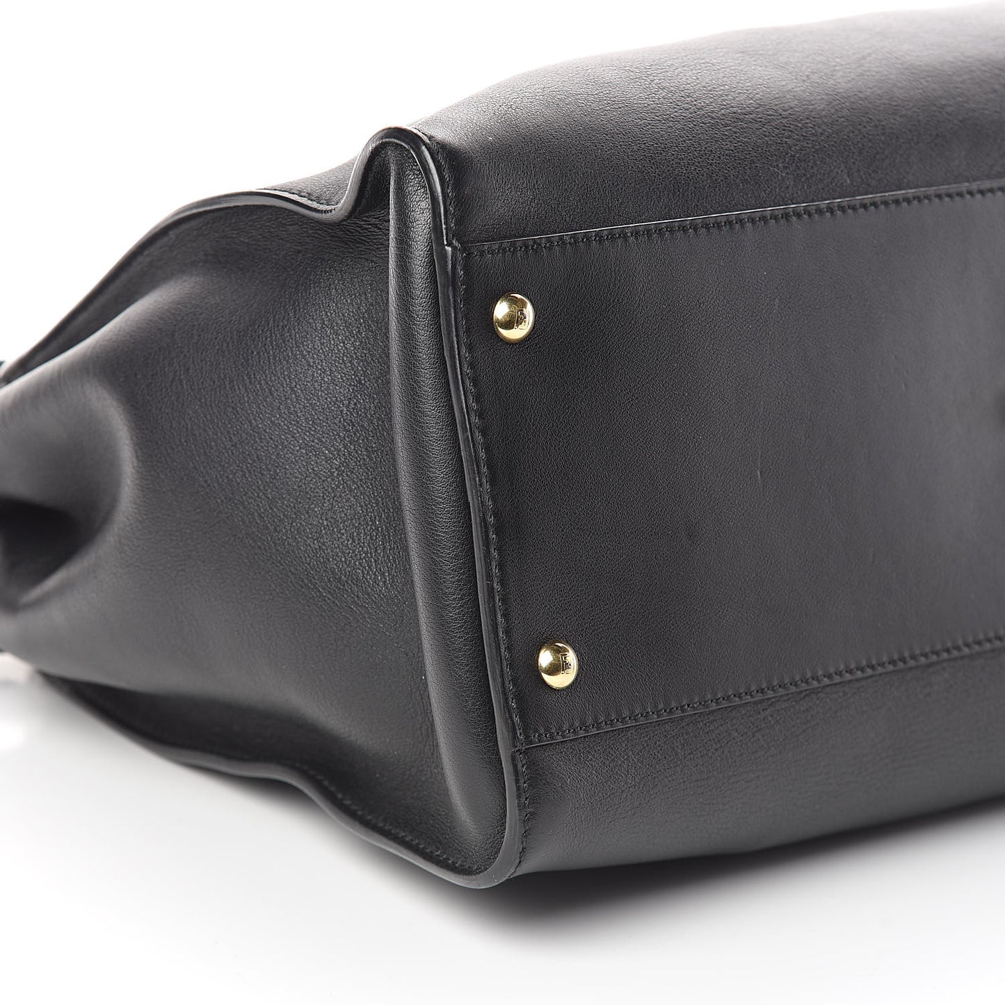 Vitello Seta Shiny Nappa Large Peekaboo Iconic Satchel Black
