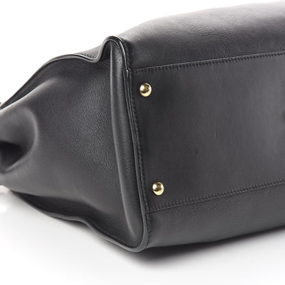 Fendi Vitello Seta Shiny Nappa Large Peekaboo Iconic Satchel Black 8 of 9