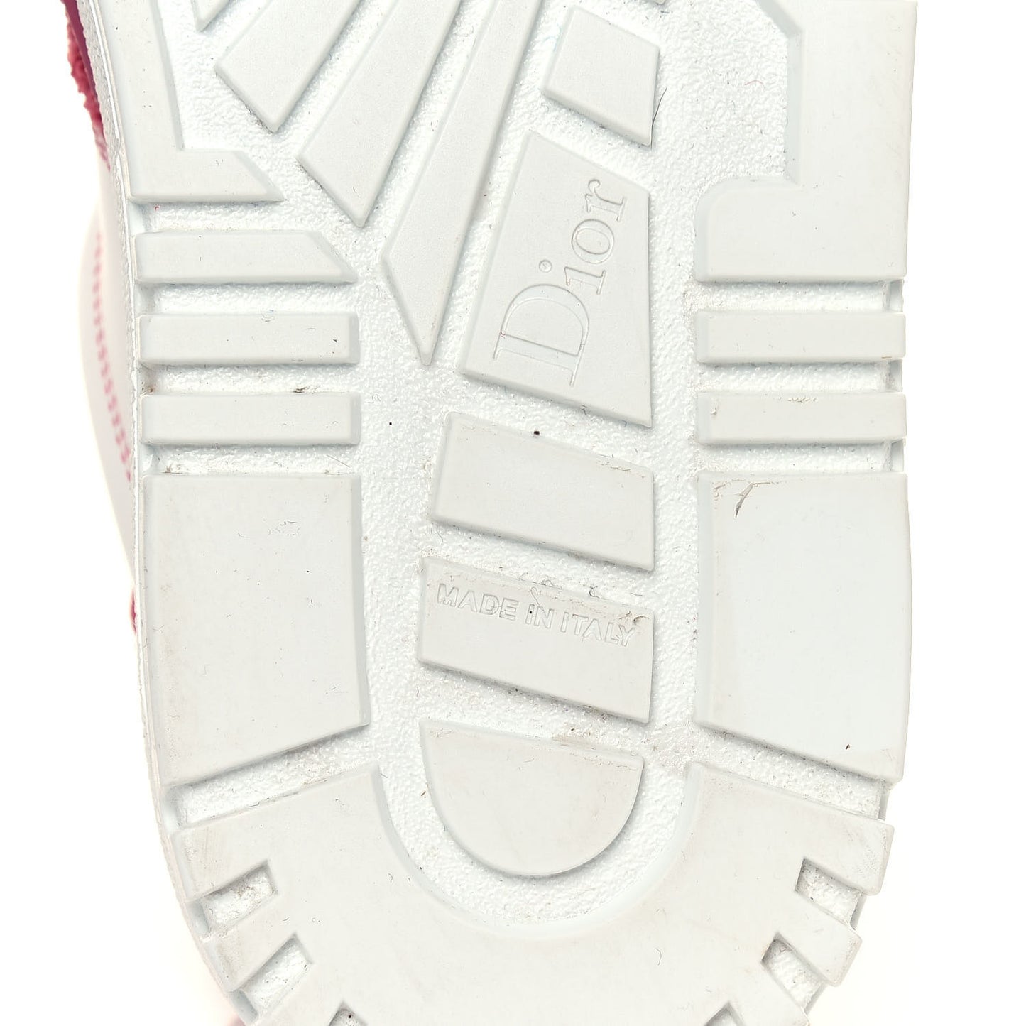 Suede Patent Terry Cloth Dior-ID Platform Sneakers 38 White Framboise