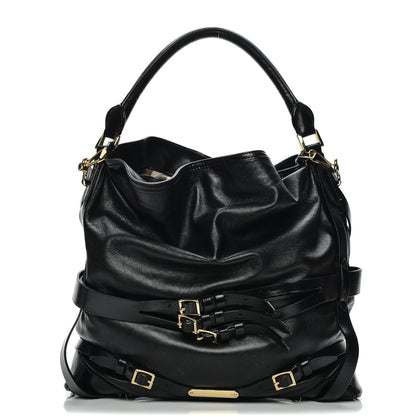 Burberry Soft Lambskin Bridle Calfskin Medium Gosford Hobo Black 1 of 11