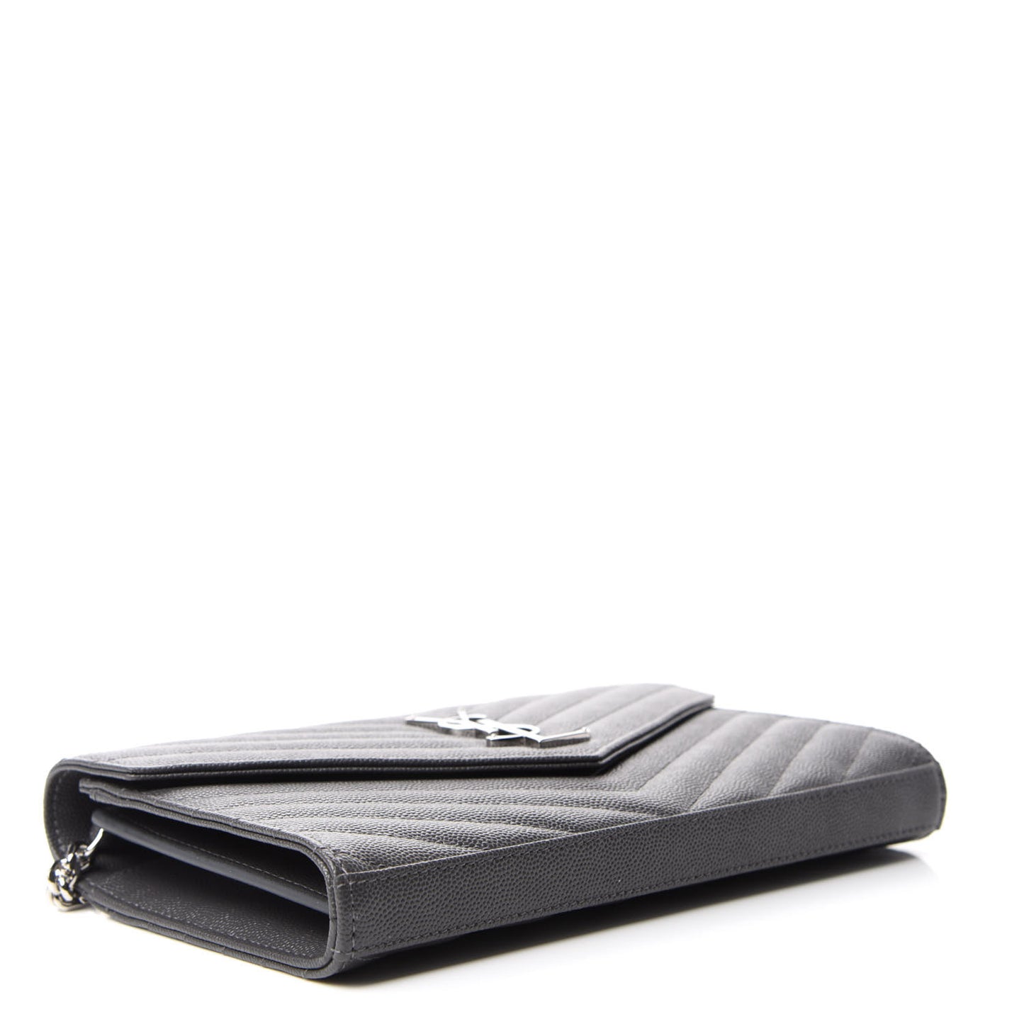 Grain De Poudre Matelasse Chevron Monogram Chain Wallet Storm